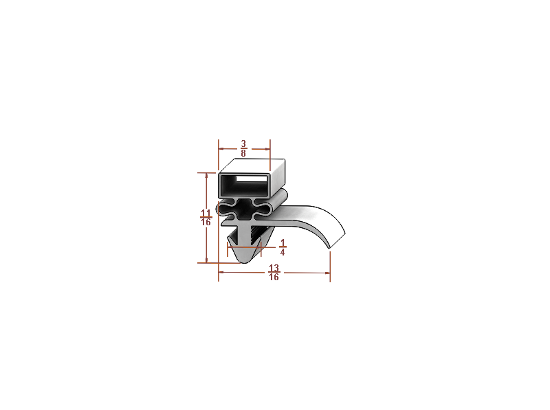 Refrigeration Gasket Compatible with Silver King 10310-56, 40-5/8" x 8-1/4"