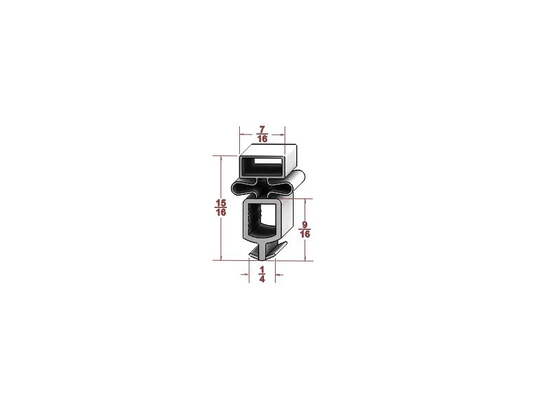 Refrigeration Gasket Compatible with True 810794, 24-7/8" x 63-1/2"