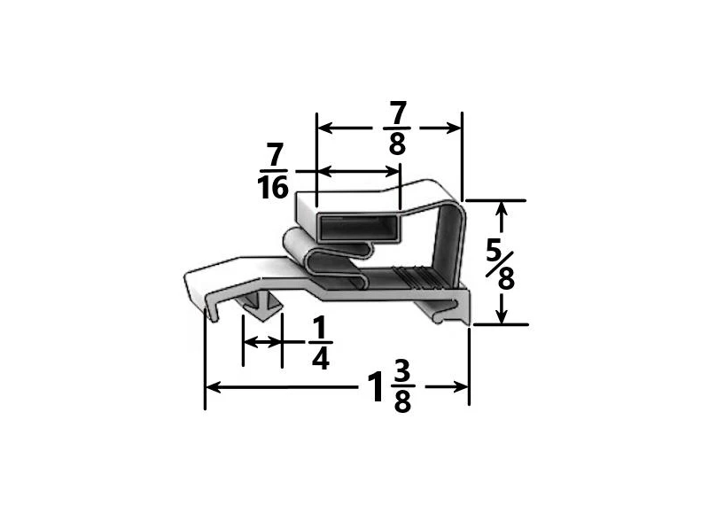 Refrigeration Gasket Compatible with Schott Gemtron Gasket 44PUR016-2 29 7/8 x 72 7/8