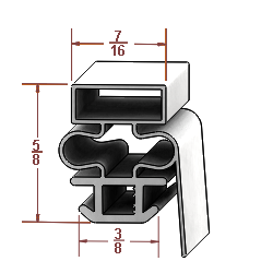 Refrigeration Gasket Compatible with Beverage Air 30223L0212, 25-1/2" x 53-1/2"