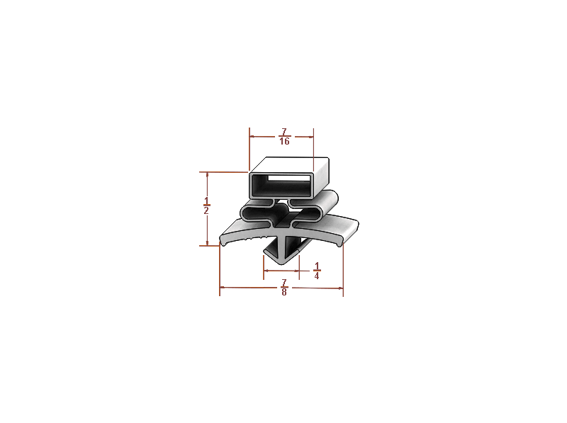 Refrigeration Gasket Compatible with Nor-Lake 87760, 16-1/8" x 12-7/8"